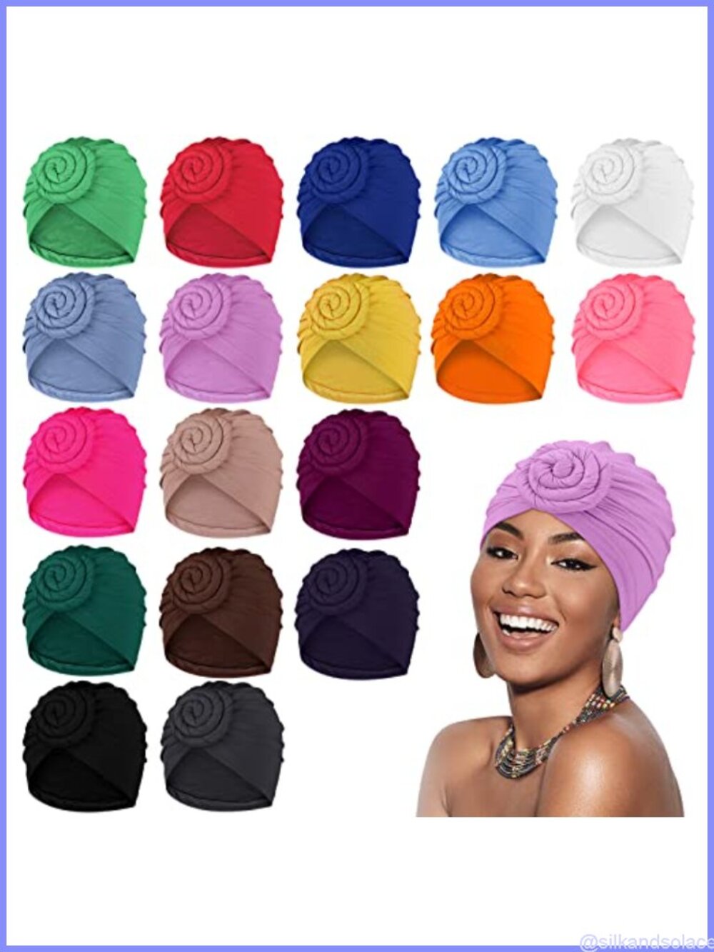 18 Pcs Women Milk Fiber Pre Tied Bonnet Hairwrap Turban Head Wraps